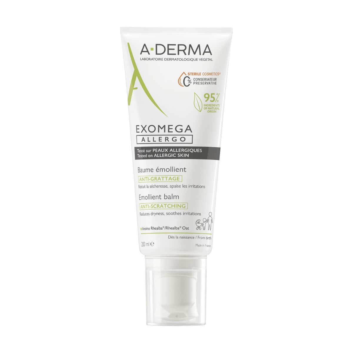 A-Derma Exomega Allergo Baume Émollient Anti-Grattage 200ml