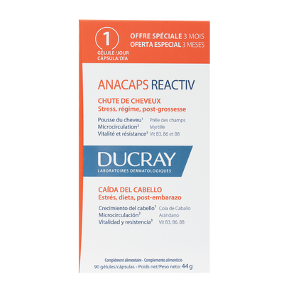 Ducray Anacaps Reactiv Cure 3 Mois Gélules B/90