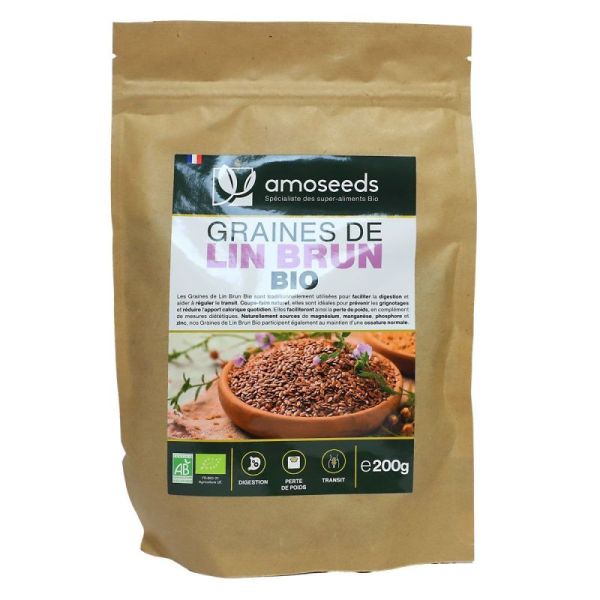 Amoseeds Graine de Lin Brun Bio 200g