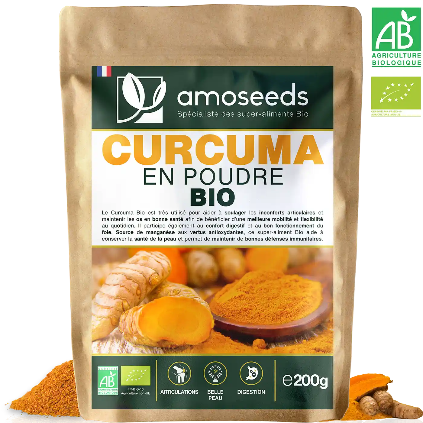 Amoseeds Curcuma en Poudre Bio 200g