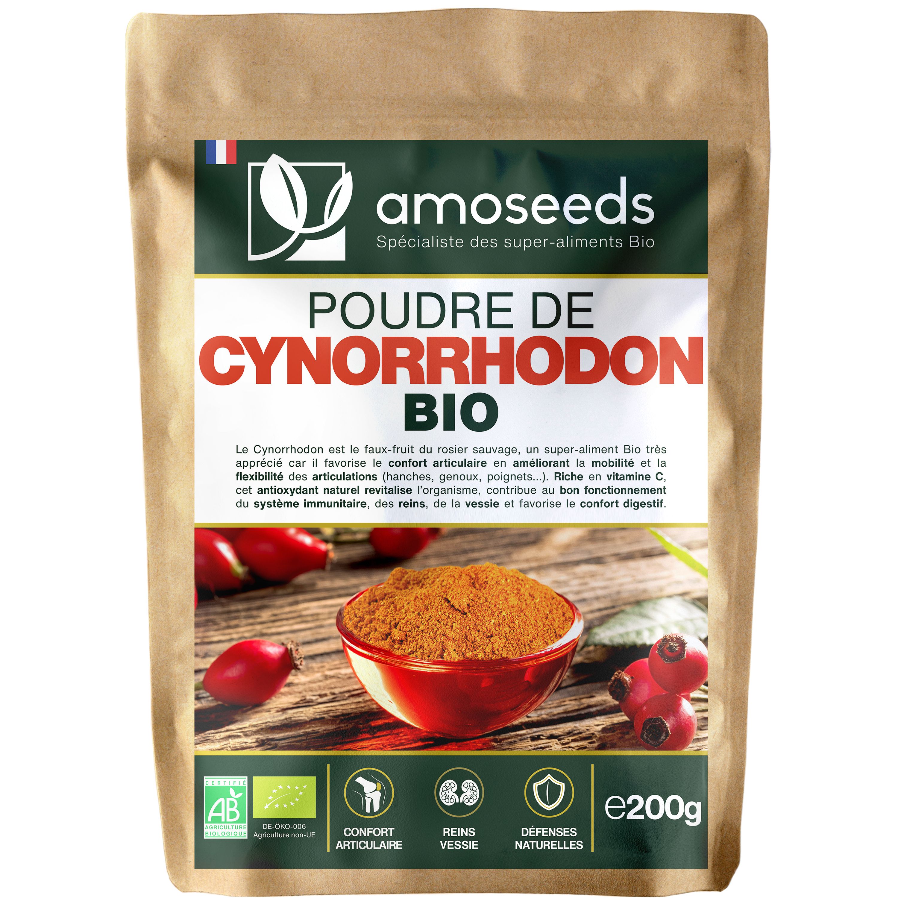 Amoseeds Poudre de Cynorrhodon Bio 200g