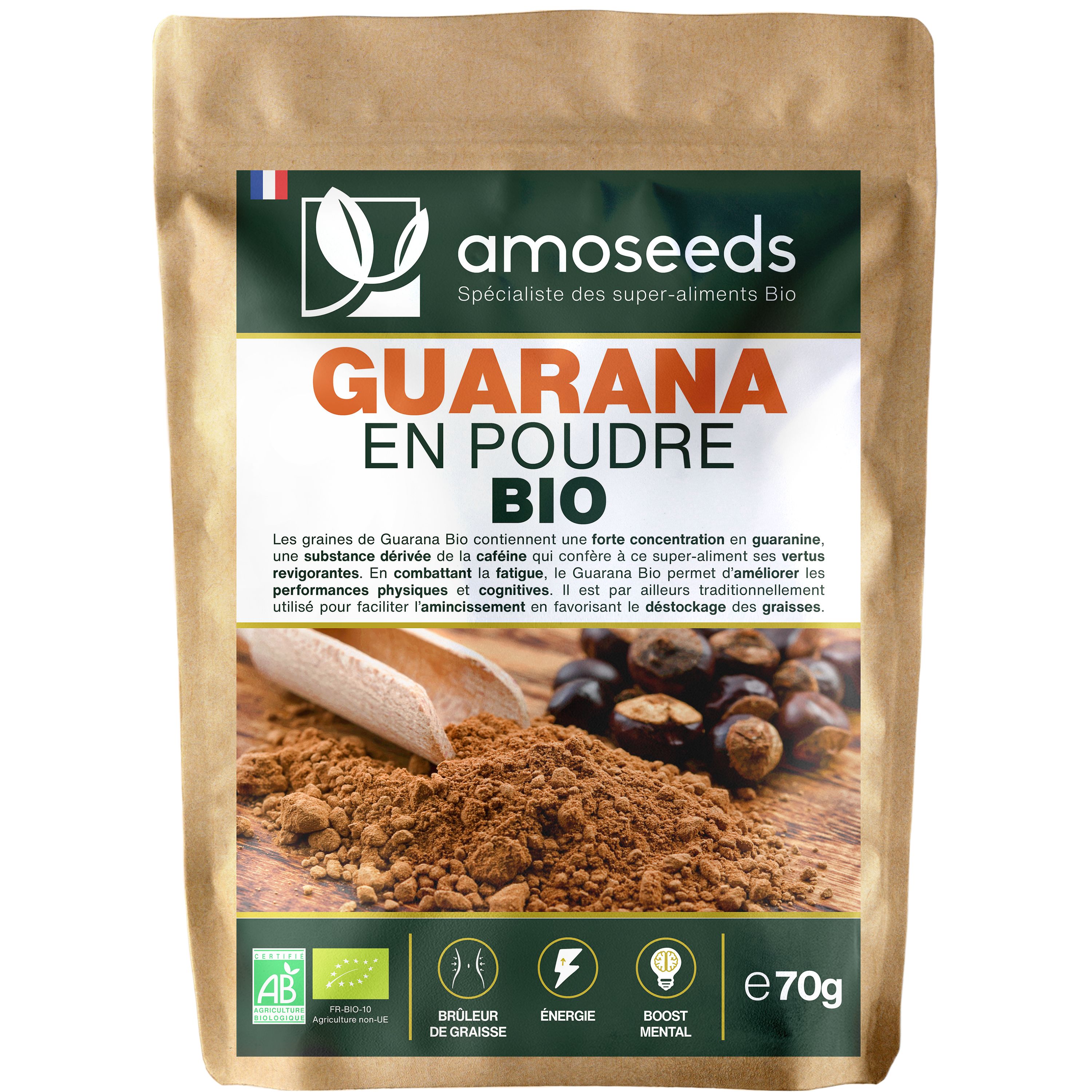 Amoseeds Guarana en Poudre Bio 70g