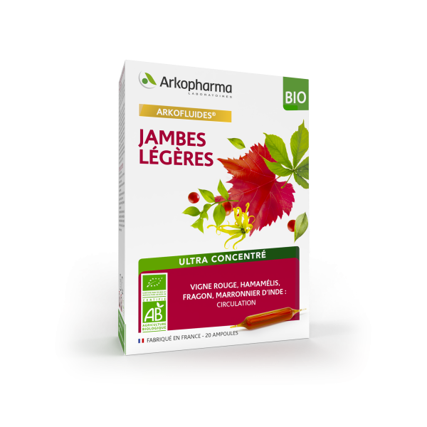 Arkopharma Arkofluides Bio Jambes Légères x20 Ampoules