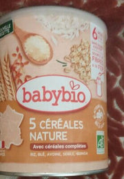 BabyBio 3 Céréales Nature Blé, Avoine & Riz Bio dès 6 Mois 220g