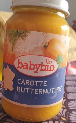 BabyBio Bonne Nuit Carotte Potimarron Riz Bio dès 6 Mois 2x200g