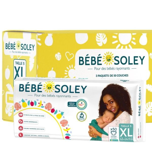 Couches Bébé Soley Taille XL 12-14kg Paquet de 50