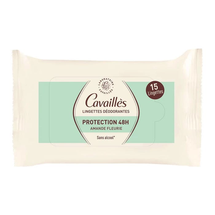 Cavaillès Déodorant Dermato Lingettes 48h x15