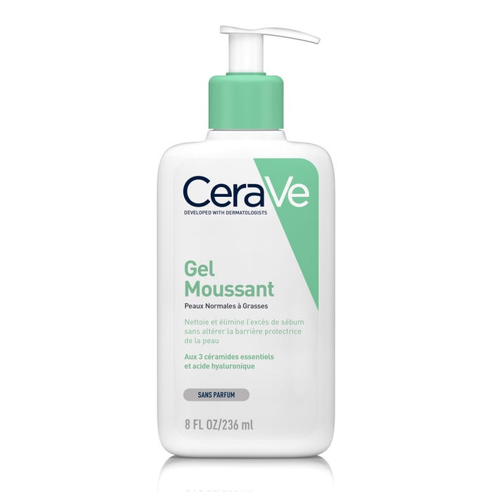 CeraVe Gel Moussant Visage Peaux Normales à Grasses 236ml