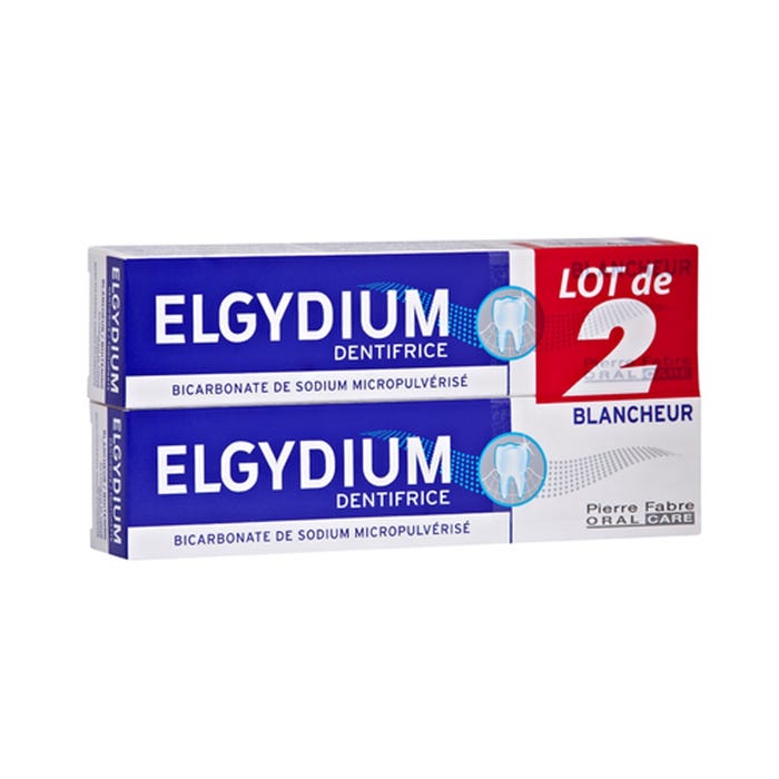 Elgydium Dentifrice Blancheur 75ml x2