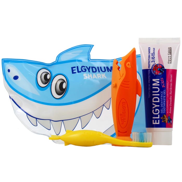 Elgydium Kids Trousse de Voyage Shark 3–6 ans – photo produit