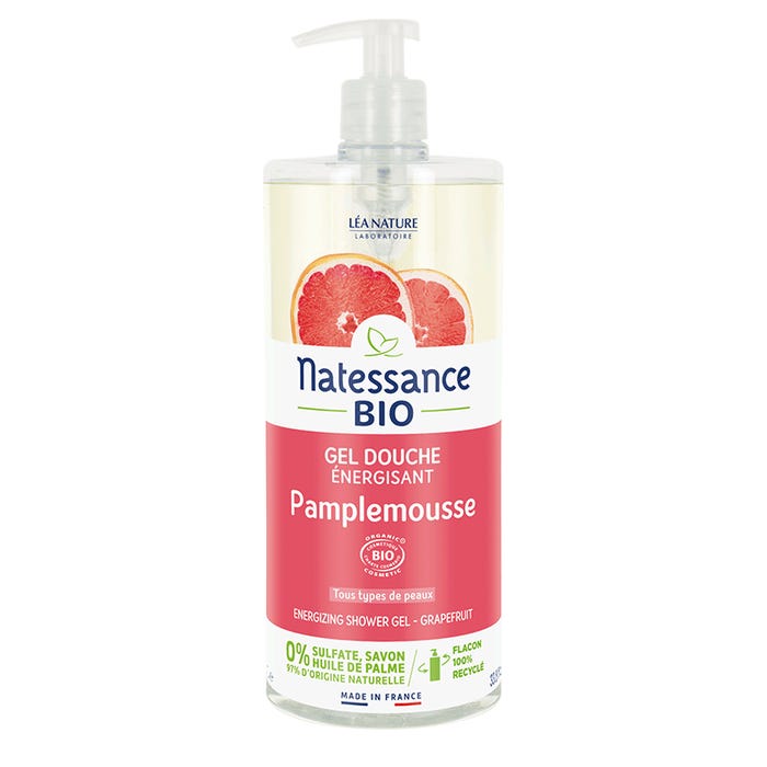 Natessance Gel Douche Vivifiant Pamplemousse Bio 1L