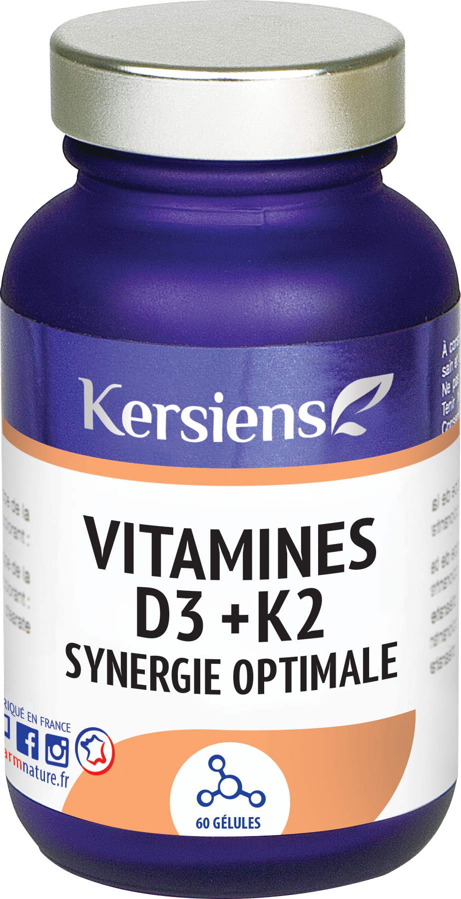 Kersiens Vitamine D3 + K2 Synergie Optimale 60 Gélules