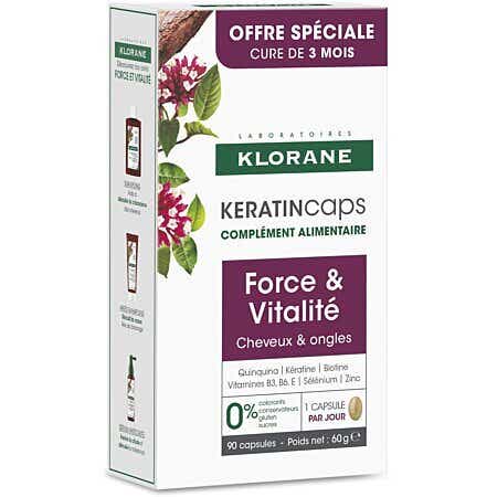 Klorane Kératincaps Force et Vitalité Cheveux et Ongles 90 Capsules