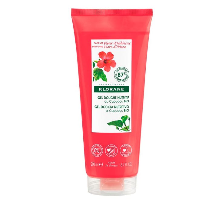 Klorane Gel Douche Nutritif au Cupuaçu Bio Fleur d'Hibiscus 200ml