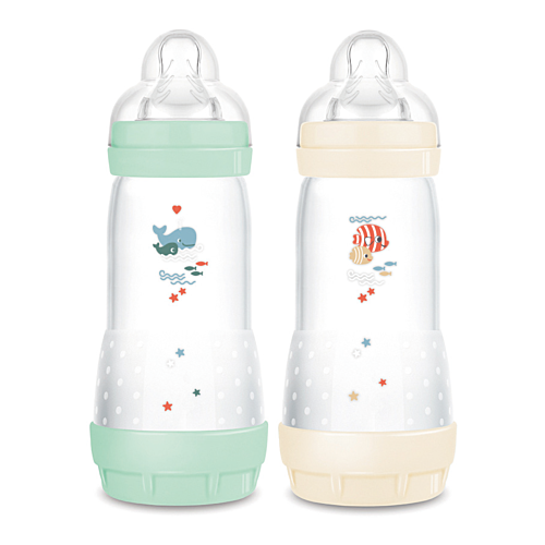 MAM Coffret 2 Biberons 4 Mois Débit 3 Vert 320ml