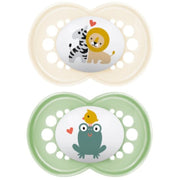 MAM Couleurs Naturelles Sucette Silicone 6 Mois Motif x2