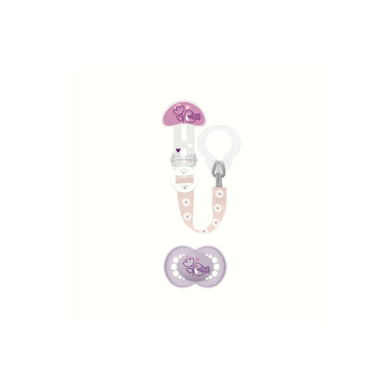 MAM Kit Sucette et Attache Silicone 6 Mois avec Étui