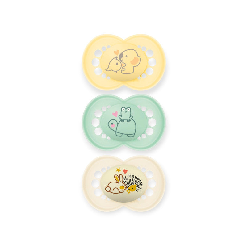 MAM Origin Sucette Silicone 18 Mois Beige x3