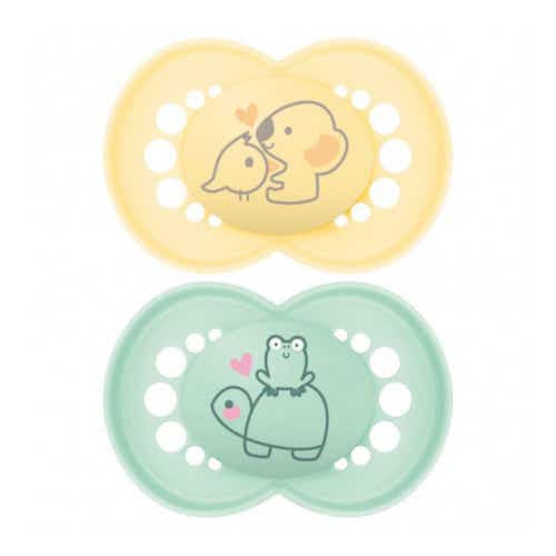 MAM Origin Sucette Silicone 18 Mois Naturel x2