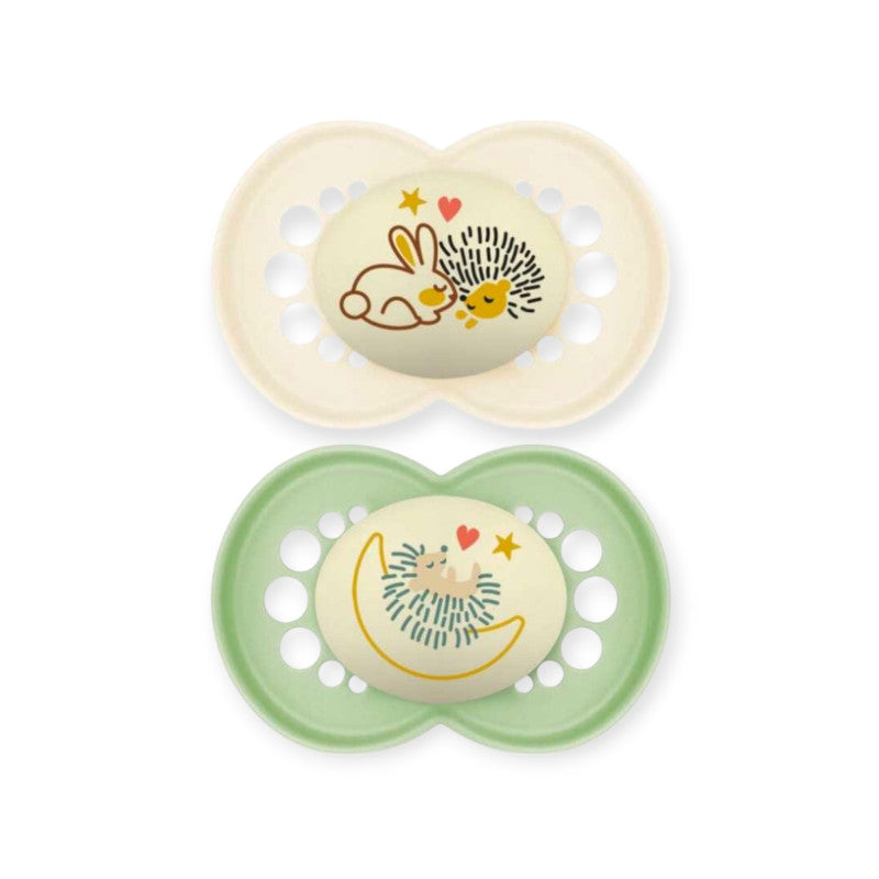 MAM Origin Sucette Nuit Silicone 6 Mois x2