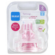MAM Tétine Silicone Débit 0 Nouveau-Né x2