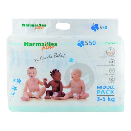 Marmailles Couche Taille S 3/5kg Paq/50