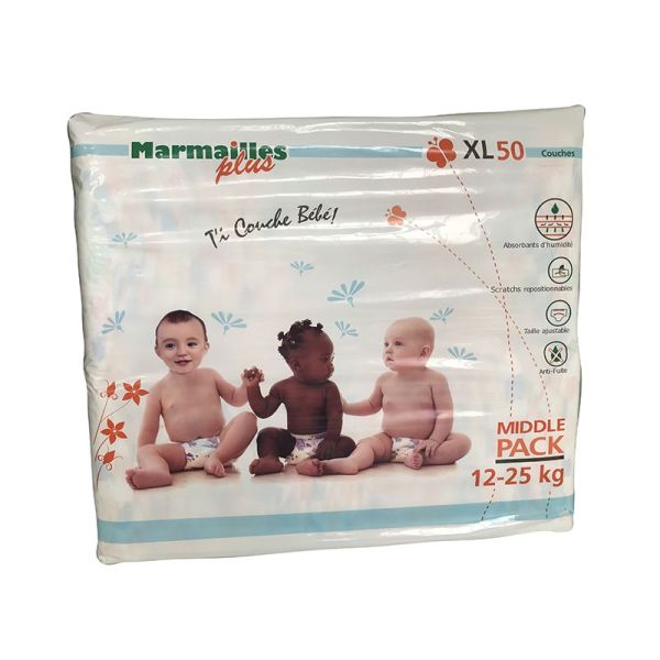 Marmailles Couche Taille XXL 12/25kg Paq/50