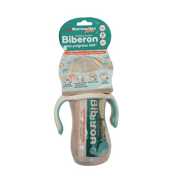 Marmailles Biberon à Poignées 240ml Bleu