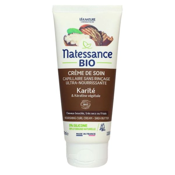 Natessance Crème de Soin Capillaire Sans Rinçage au Karité 100ml