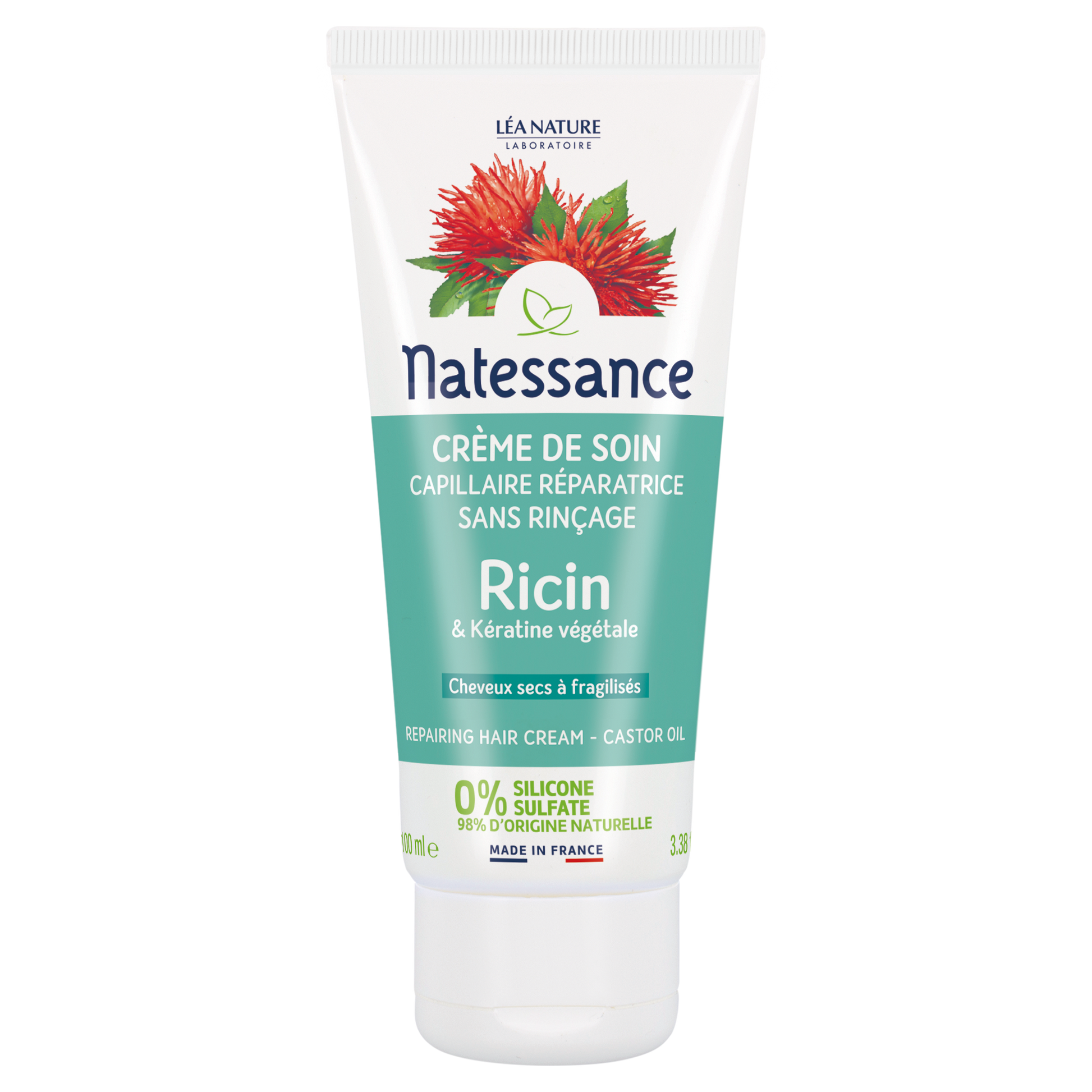 Natessance Crème Soin Capillaire Réparatrice au Ricin 100ml