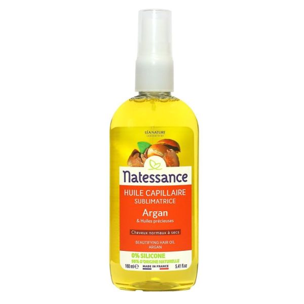 Natessance Huile de Beauté Capillaire Argan Sans Rinçage 160ml