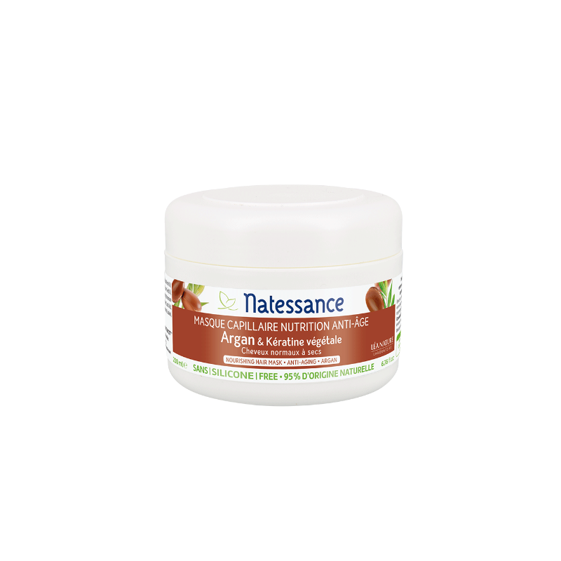 Natessance Masque Capillaire Nutrition Anti-Âge Argan et Kératine 200ml