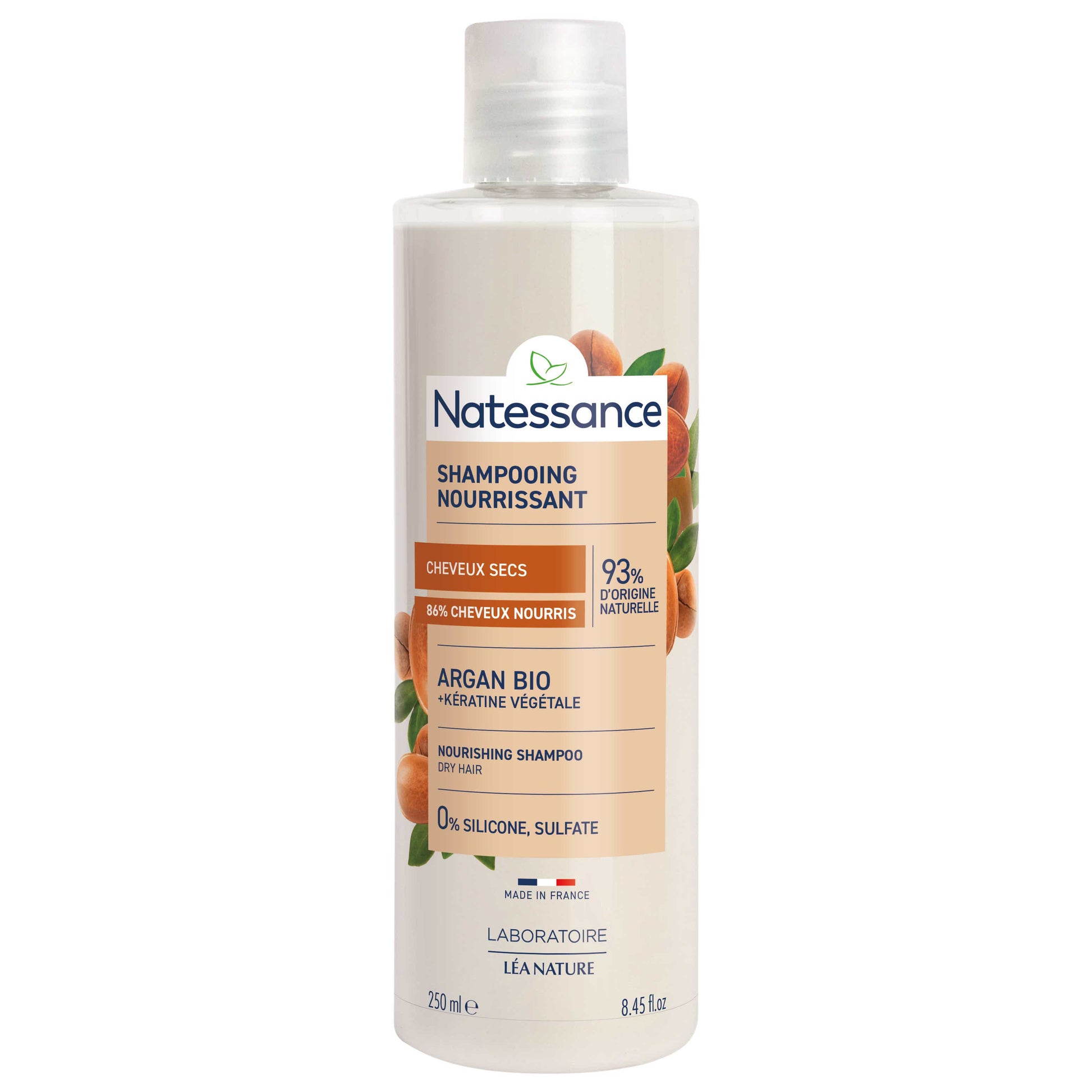 Natessance Shampooing Nourrissant Argan et Kératine Végétale 250ml