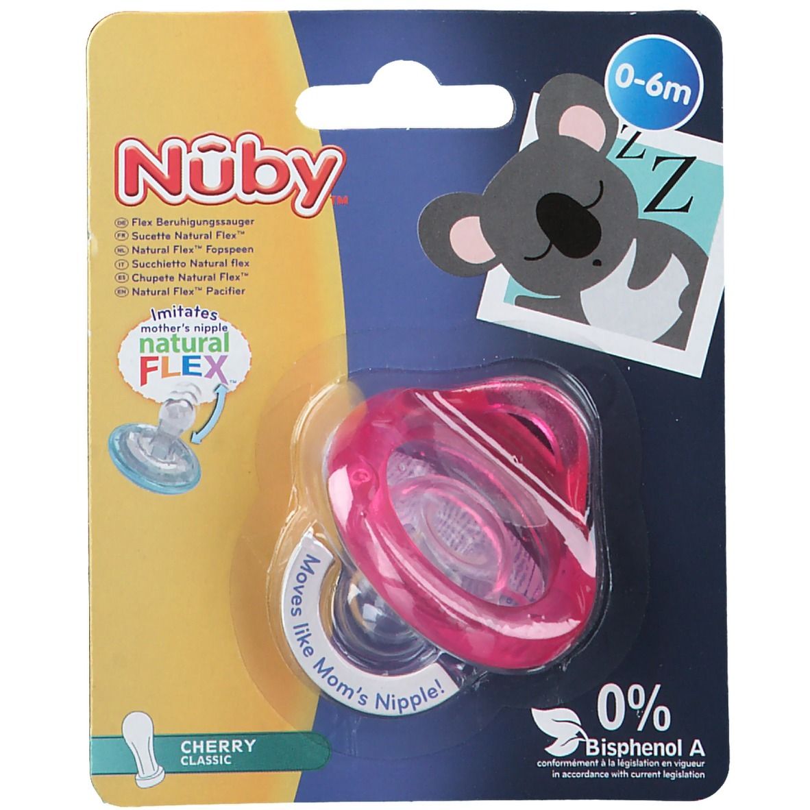 Nuby Sucette Natural Flex Cerise 0-6 Mois