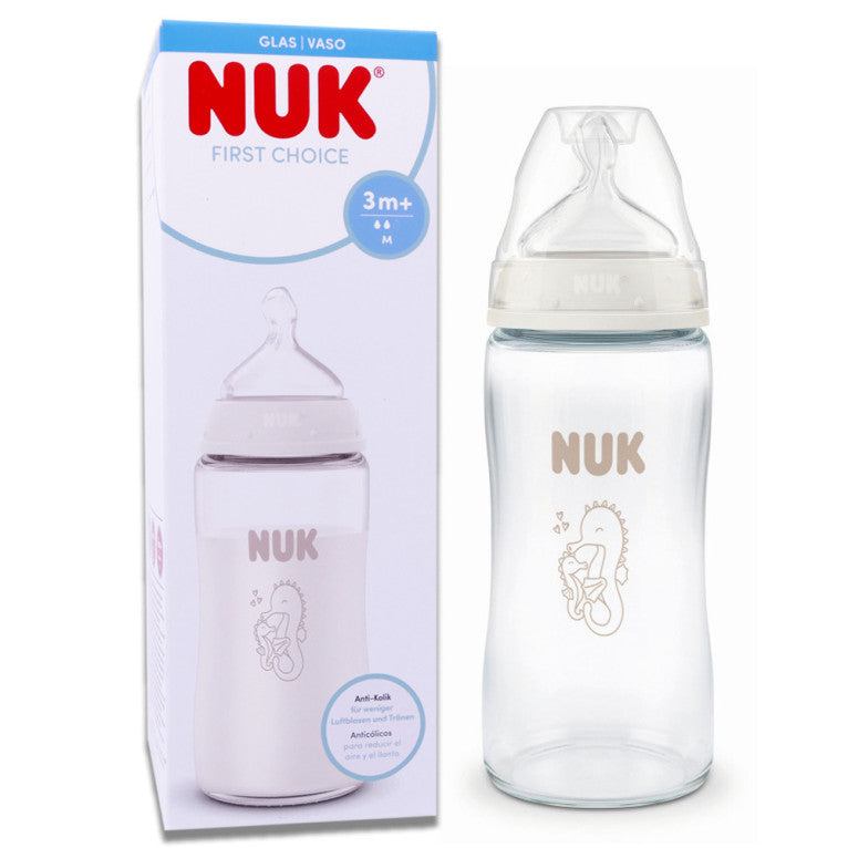 NUK Biberon Verre First Choice+ Hippocampe 3 mois+ 250ml
