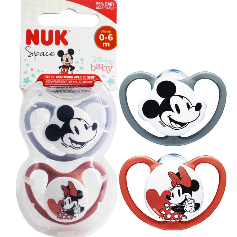 NUK Space Sucette Silicone 0-6 mois Minnie (lot de 2)