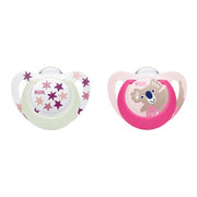 NUK Starlight Sucette Silicone 18-36 mois Fille (lot de 2)
