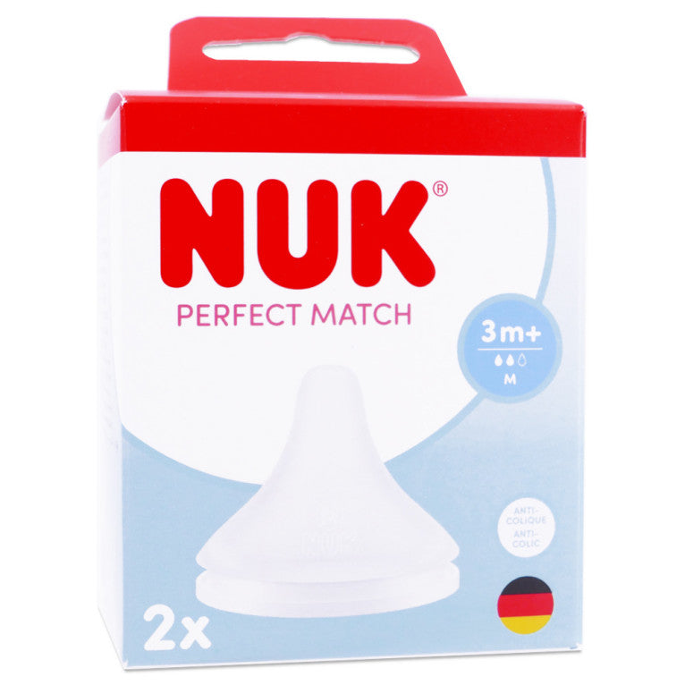 NUK First Choice+ Tétine Silicone Taille M 3 mois+ (lot de 2)