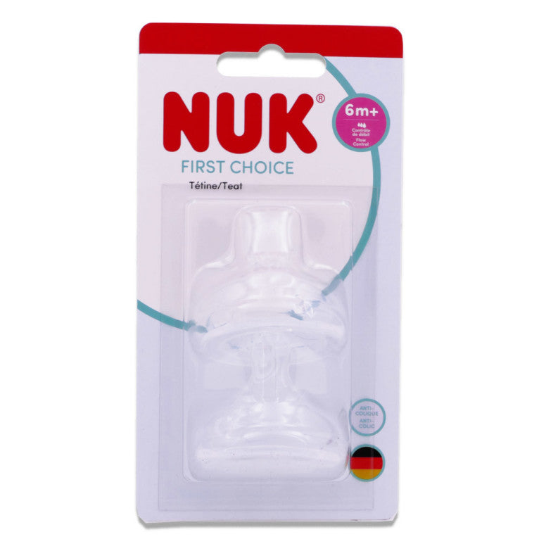 NUK First Choice+ Tétine Silicone Flow Control 6 mois+ (lot de 2)